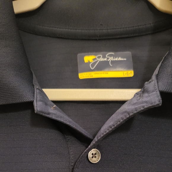 Jack Nicklaus Golf Polo Size Large Mens Shirt Blue Collared Golf POLO YLLW LOGO - Picture 4 of 5